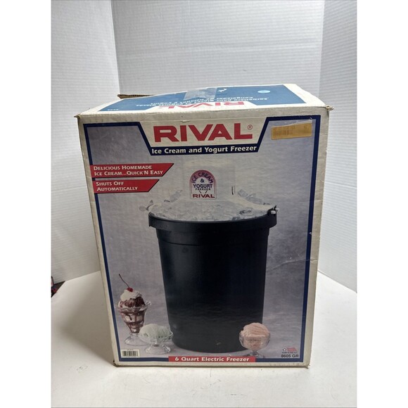 Vintage Rival Electric Ice Cream Freezer Maker 6 Qt Quart Model 8605 USA Green - Picture 15 of 16